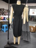 Black Top and Midi Skirt Two Piece Set
