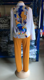 Print African Style Blouse and Pants Suit