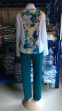 Print African Style Blouse and Pants Suit