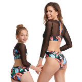 Family Swimwear Clothes for Mother Cutout Print One Piece Swimwear