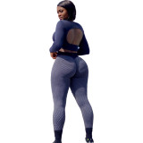 Fitness Cut Out Back Crop Top and Legging Set