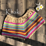 Crochet Striped Beach Bikini Shorts Cover Up