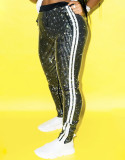Sequin Side Striped Fashion Pants