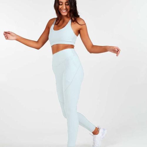 Fitness Yoga Cropped Tank and High Waist Legging Set