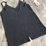 Crochet Solid Beach Straps Playsuits Sexy Bikini Cover Up