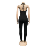 Sexy Hollow Out Strappy Bodycon Jumpsuit
