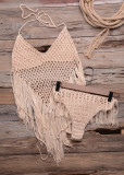 Crochet Knit Tassel Bikini Cover Up Top and Pantie