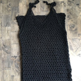 knitting Hollow Out Tie Shoulder Long Beach Dress