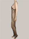 Hollow-Out Fishnet Sexy Beaded Bikini Long Cover Up