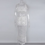 Knitted Crochet  Maxi Beach Dress Cover Up