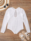 White One Piece Fishnet One Piece Swimsuit Bikini Cover Up