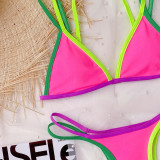 Sexy Triangle Bikini Set with Contrast Piping