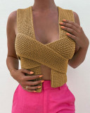 Solid Sexy Multi-way Sweater Crop Top
