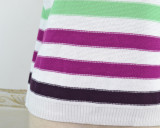 Striped Short Sleeve Knitting Top