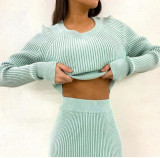 Sweater Pullover Top and Pencil Skirt Set