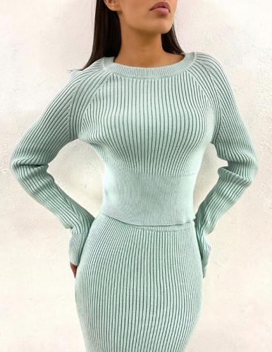 Sweater Pullover Top and Pencil Skirt Set