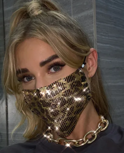 Fashion Rhinestone Sparkle Face Mask ( 2PC Pack)