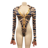 New Print Sexy Bodysuit and Pants Two Piece Matching Set