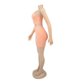 Solid Ribbed Cami Top and Shorts Set
