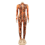 Wholesale Print High Neck Sexy Slinky Jumpsuit