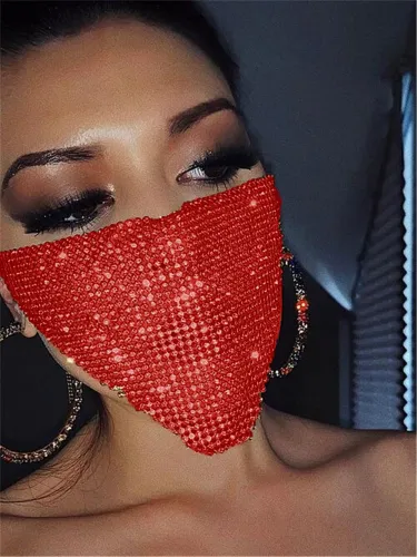 Fashion Rhinestone Sparkle Face Mask ( 2PC Pack)