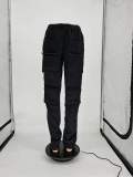 Winter Warm Solid Patch Pocket Casual Pants