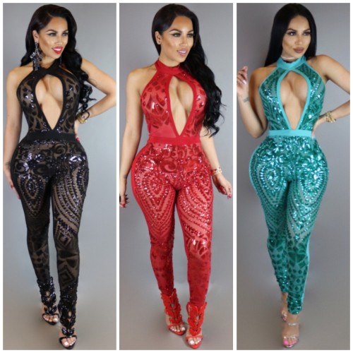 Sequin Party Sleeveless Jumpsuit