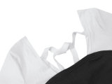 Black & White Contrast Ruffle Tie Back Dress