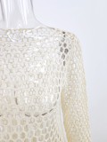 White Crochet Tassel Top Bikini Cover Up