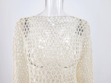 White Crochet Tassel Top Bikini Cover Up