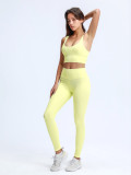 Sports Gym Solid Cropped Tank and High Waist Legging Set