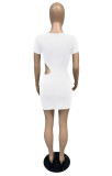 Short Sleeve Sexy Cutout Mini Dress