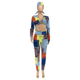 Colorful African Print Cotout Slinky Jumpsuit