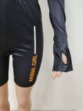 Print Long Sleeve Bodysuit and Biker Shorts Two Piece Set