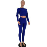 Side Striped Off Shoulder Crop Top and Pants Outfits
