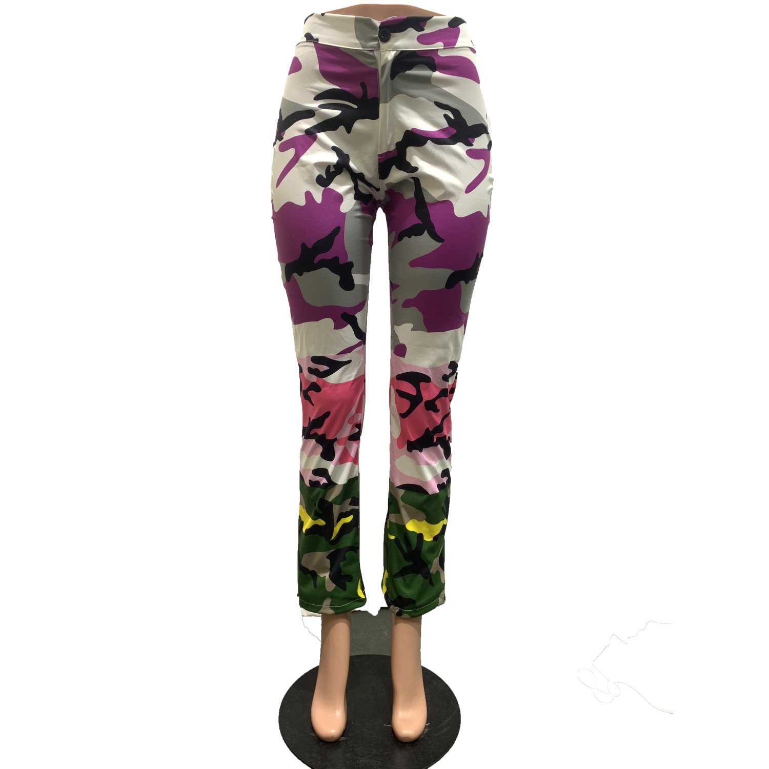 high waisted camo trousers