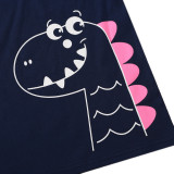 Cute Dinosaur Print Baby Girls' T-Shirt Dress