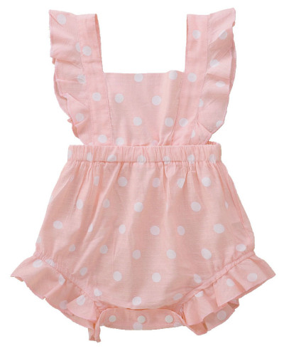 Baby Girl Comfortable Dot Print Rompers