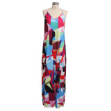 Geommetric Print Cami Maxi Dress