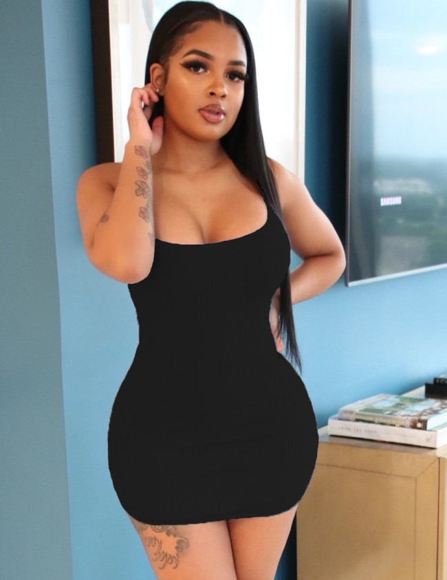 Ribbed Sexy Bodycon Mini Cami Dress