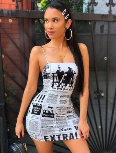 Sexy Print Slinky Cami Dress