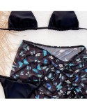 Black Bikini Set with Butterfly Cover Up Skirt 3PCS Set
