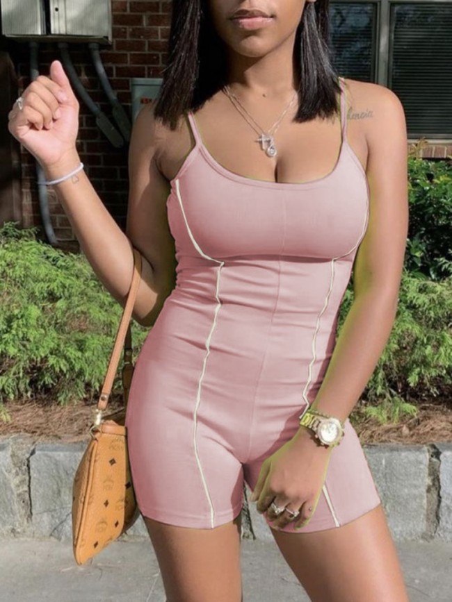 Sexy Bodycon Solid Cami Rompers