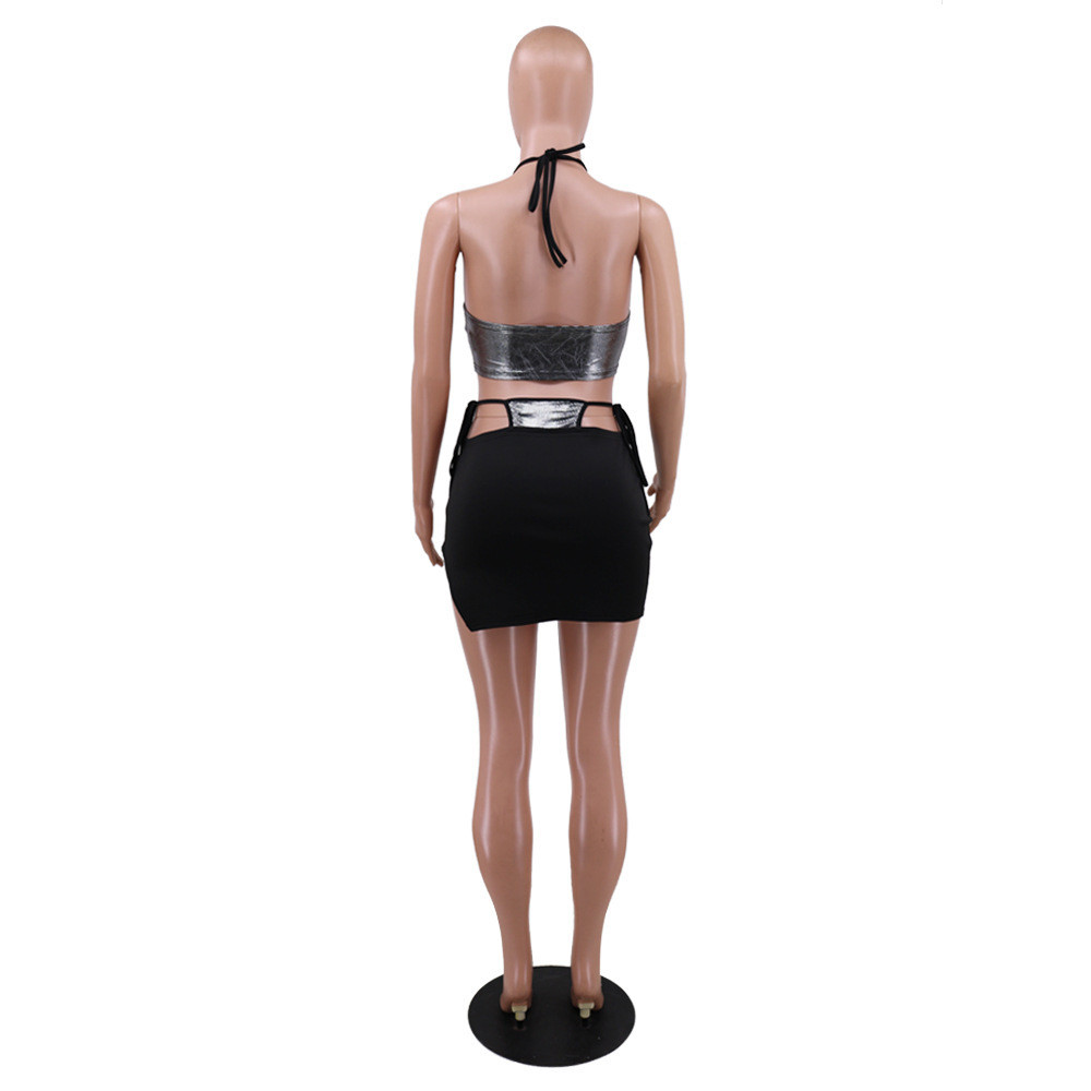 halter top and mini skirt