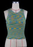 Knitting O Neck Fitted Tank Top