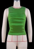 Knitting O Neck Fitted Tank Top