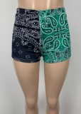 Tribal Print Contrast Sexy Casual Shorts