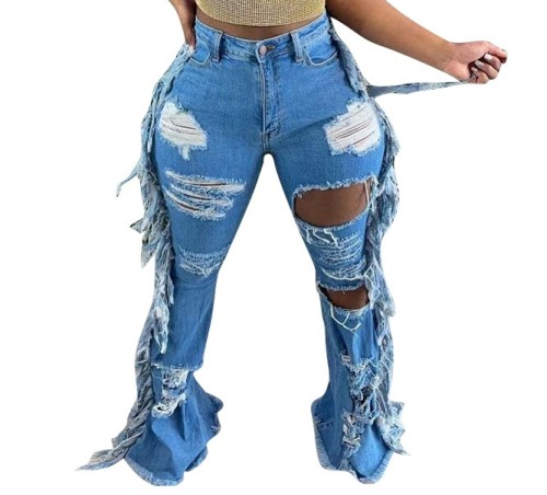 Blue Ripped Stylish Jeans