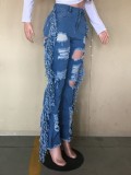Blue Ripped Stylish Jeans