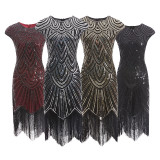 Cap Sleeve Tassel Sequin 1920s Retro Party Dress